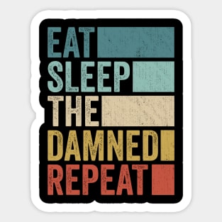 Funny Eat Sleep Damned Name Repeat Retro Vintage Sticker